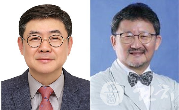 김경수 교수(왼쪽)와 김현철 회장.